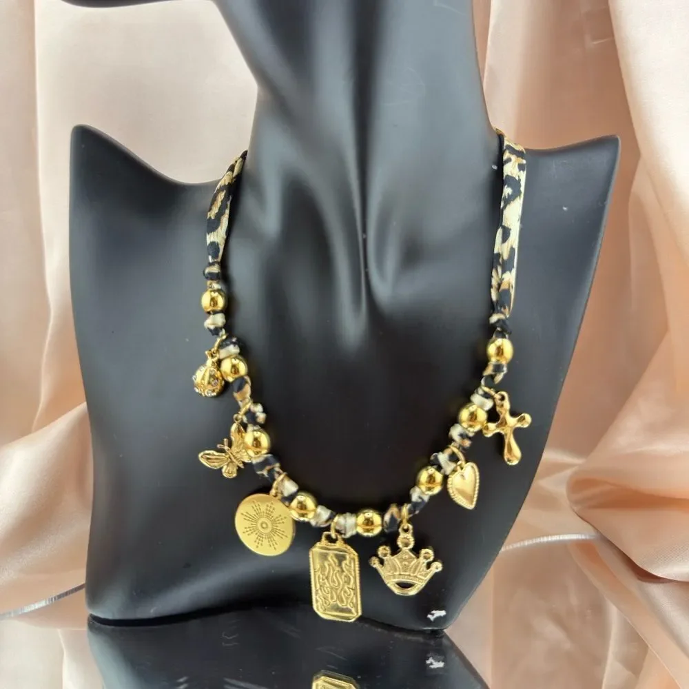 Leopard Print Charm Necklace – Bold & Unique Statement Piece
